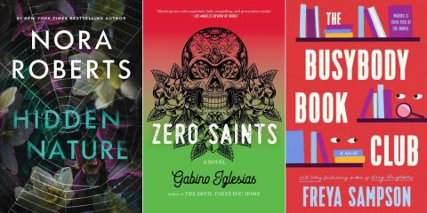 May 27 new mysteries and thriller releases: Hidden Nature, Zero Saints, The Busybody Club book covers.