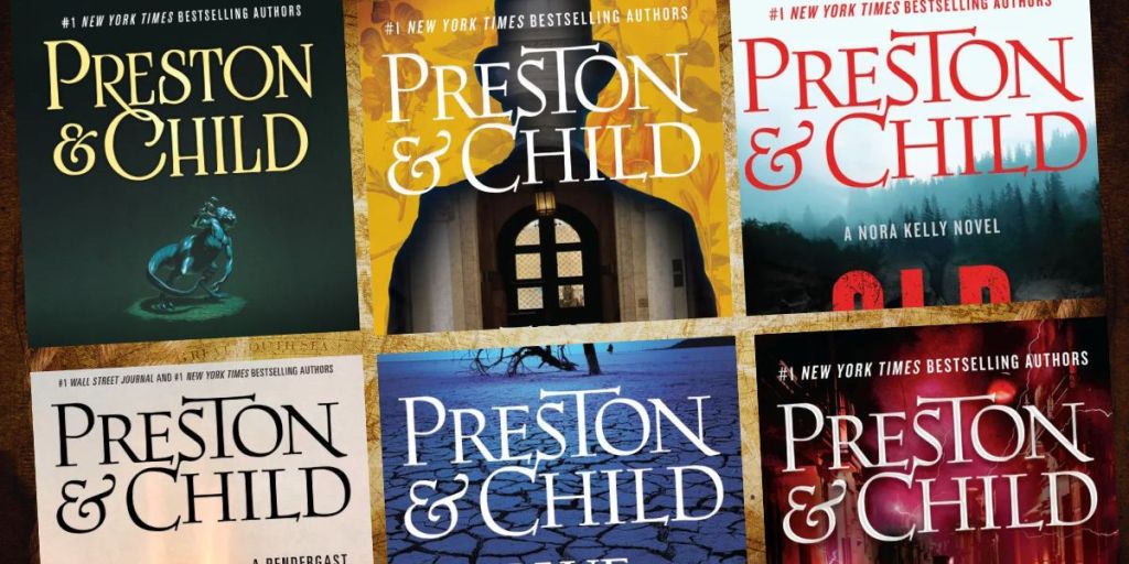 Preston and Child Pendergast series and Nora Kelly series book covers.